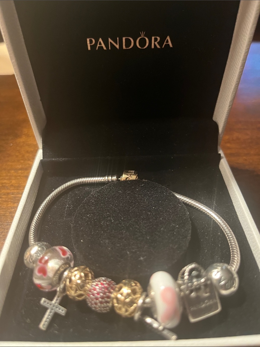 Pandora Silver Bracelet with 10 Charms with Gold and Silver Accents - Picture 8 of 8